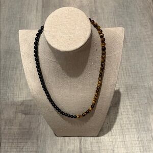 Handmade Black and Brown Beaded Women's Necklace